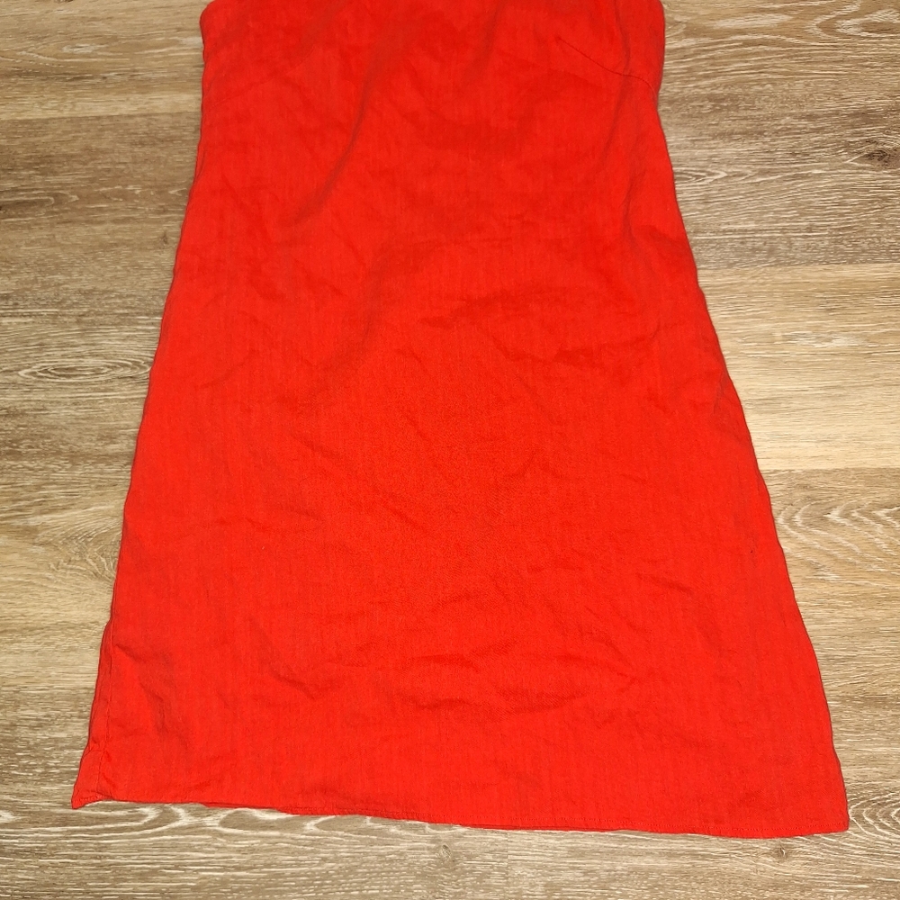 Antonio Melani Size 0 Orange Charlie Linen Blend Shift Dress One Shoulder - Picture 5 of 10